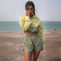 Sports Pullover Top Casual Shorts Set YMZY-0903