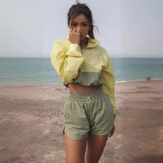 Sports Pullover Top Casual Shorts Set YMZY-0903