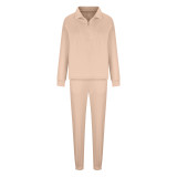 Long Sleeve Stand Neck Zipper Sport Pants Suit YMZY-5960