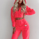 Solid Color Hooded Long Sleeve Pants 2 Piece Set YMZY-1046