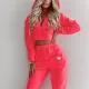 Solid Color Hooded Long Sleeve Pants 2 Piece Set YMZY-1046