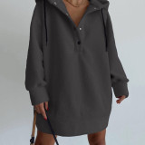 Casual Solid Color Shaker Fleece Sweatshirt Tops YMZY-21192