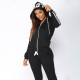Letter Print Hooded Long Sleeve Sweatshirt Pants Suit YMZY-021