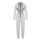 Sport Zipper Hooded Jumpsuit YMZY-701