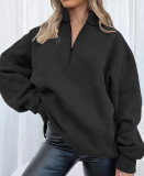 Long Sleeve Zipper Patchwork Sweatshirt Tops YMZY-11505