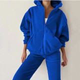 Fashion Sports Casual Zipper Sweatshirts Pants Set YMZY-505