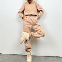 Zipper Fashion Long Sleeve Pants Sweatshirt Suit YMZY-1057