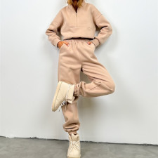 Zipper Fashion Long Sleeve Pants Sweatshirt Suit YMZY-1057