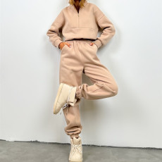 Zipper Fashion Long Sleeve Pants Sweatshirt Suit YMZY-1057