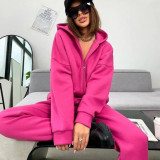 Long Sleeve Hooded Sport Two Piece Pants Set YMZY-11206