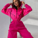 Sport Zipper Hooded Jumpsuit YMZY-701