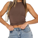 Solid Color Sleeveless Slim Tank Tops YMZY-0024