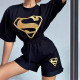 Embroidered Sport Short Sleeve Two Piece Shorts Set YMZY-8029