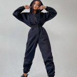 Sport Zipper Hooded Jumpsuit YMZY-701
