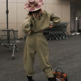 Sport Casual Long Sleeve Sweatshirt Pants Suit YMZY-21174