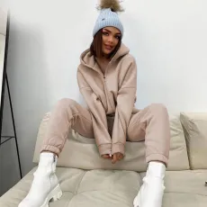 Long Sleeve Hooded Sport Two Piece Pants Set YMZY-11206