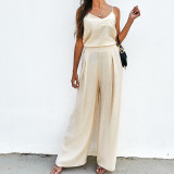 Casual Sport Sling Tops And Pants Solid Suit YMZY-8028