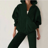 Fashion Sports Casual Zipper Sweatshirts Pants Set YMZY-505