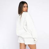 O Neck Long Sleeve Casual Loose Shorts Suit YMZY-1080