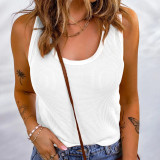Sleeveless Solid Color Knits Tank Tops YMZY-0026
