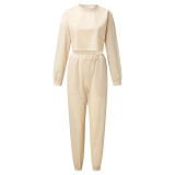 Casual Loose Solid Color Two Piece Pants Set YMZY-0907