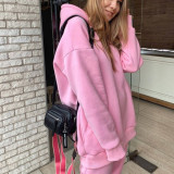 Solid Color Long Sleeve Hoodies Pants 2 Piece Set YMZY-7107