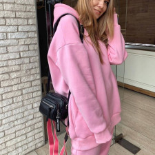Solid Color Long Sleeve Hoodies Pants 2 Piece Set YMZY-7107