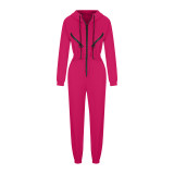 Sport Zipper Hooded Jumpsuit YMZY-701