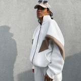 Long Sleeve Zipper Coats Casual Sweatpants Suit YMZY-1951