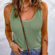 Sleeveless Solid Color Knits Tank Tops YMZY-0026