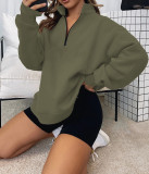 Long Sleeve Zipper Patchwork Sweatshirt Tops YMZY-11505