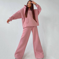 Long Sleeve Hooded Sweatshirt Loose 2 Piece Set YMZY-605