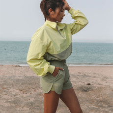 Sports Pullover Top Casual Shorts Set YMZY-0903