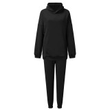Solid Color Long Sleeve Hoodies Pants 2 Piece Set YMZY-7107