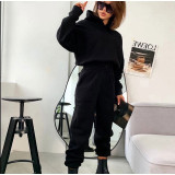 Sport Hooded Long Sleeve Sweatshirt Pants Suit YMZY-11201