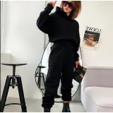 Sport Hooded Long Sleeve Sweatshirt Pants Suit YMZY-11201