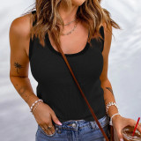 Sleeveless Solid Color Knits Tank Tops YMZY-0026