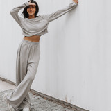 Loose Solid Color Casual Sweatshirt Pants Suit YMZY-9831