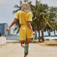 Short Sleeve O Neck T Shirt Shorts Two Piece Set YMZY-1050
