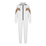 Long Sleeve Zipper Coats Casual Sweatpants Suit YMZY-1951
