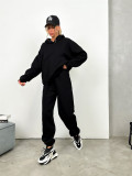 Hooded Pockets Sweatshirt Two Piece Pants Set YMZY-1071