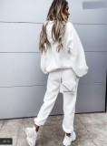 Solid Color Sport Hooded Sweatshirt Pants Suit YMZY-0197