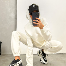 Hooded Pockets Sweatshirt Two Piece Pants Set YMZY-1071