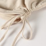 Sleeveless O Neck Drawstring T Shirt YMZY-11504