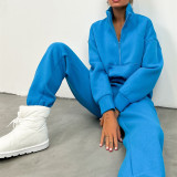 Zipper Fashion Long Sleeve Pants Sweatshirt Suit YMZY-1057