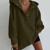 Casual Solid Color Shaker Fleece Sweatshirt Tops YMZY-21192