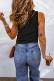Sleeveless Solid Color Knits Tank Tops YMZY-0026
