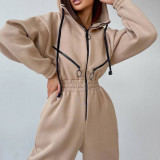 Sport Zipper Hooded Jumpsuit YMZY-701