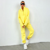 Long Sleeve Stand Neck Zipper Sport Pants Suit YMZY-5960