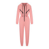 Sport Zipper Hooded Jumpsuit YMZY-701
